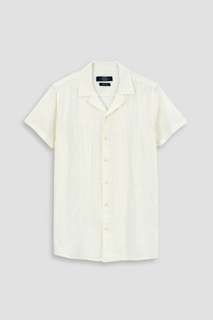 Cuban Collar Half Sleeves Shirt