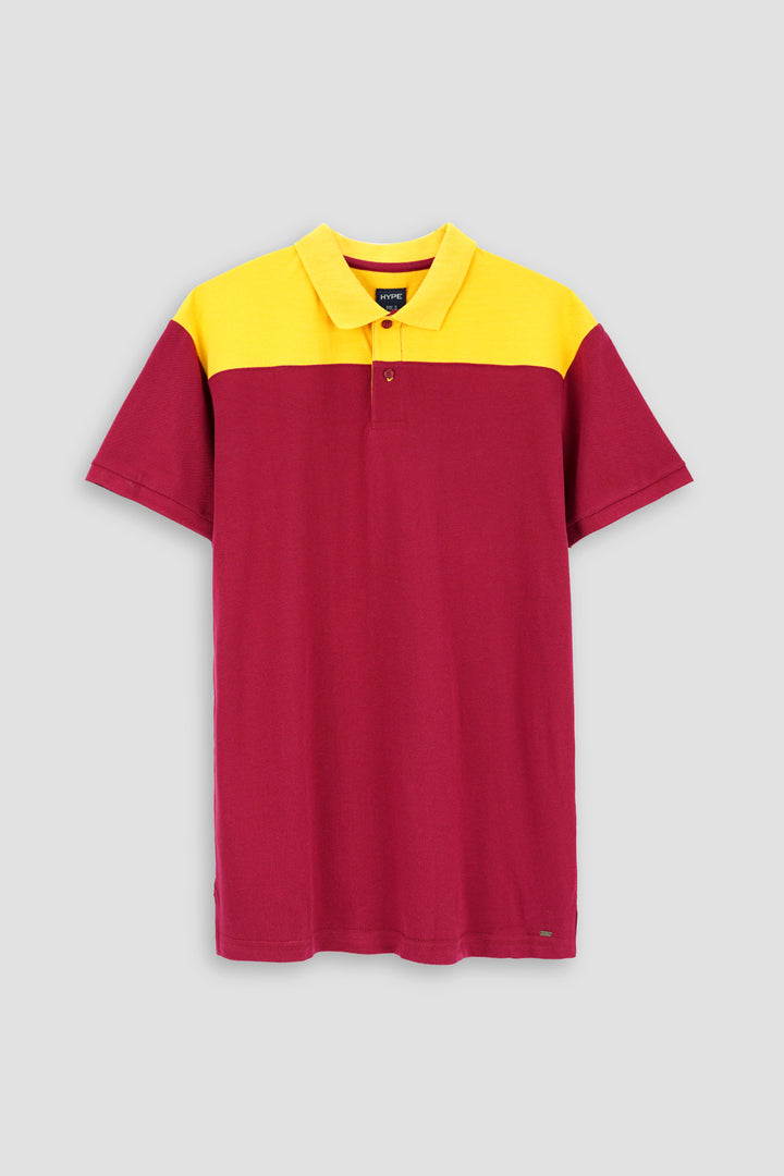 Cut & Sew Pique Polo Shirt