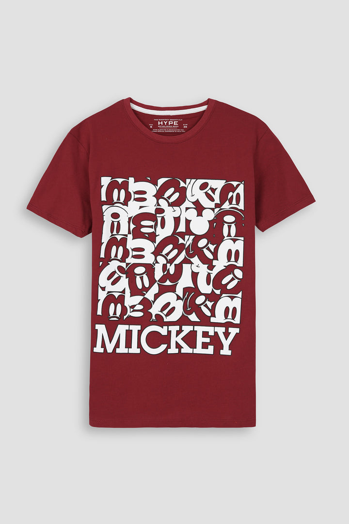 Soft Cotton Graphic Maroon T-Shirt