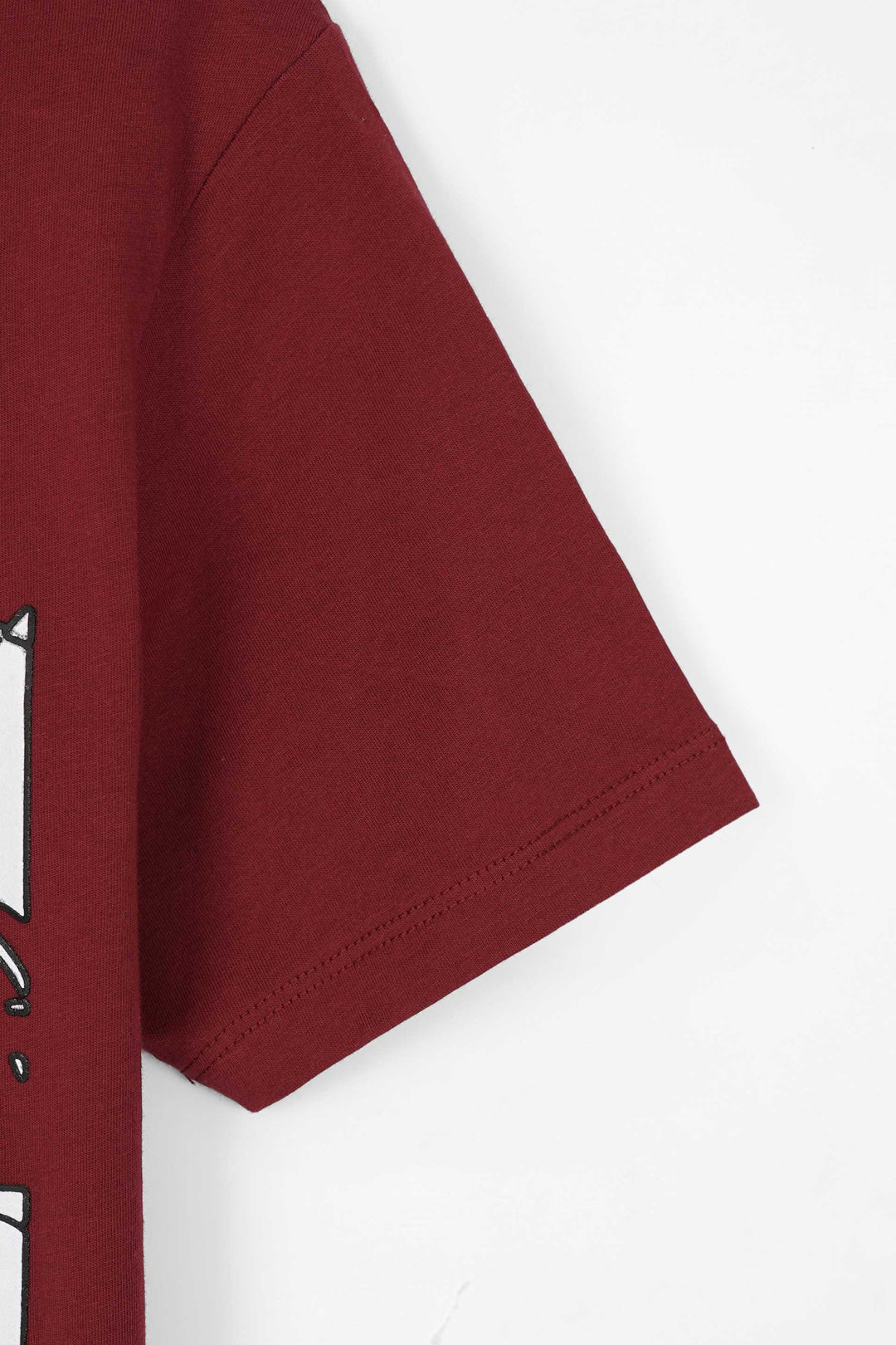 Soft Cotton Graphic Maroon T-Shirt