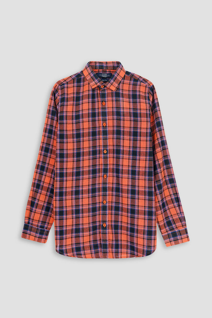 Checkered Regular Collar Shirt