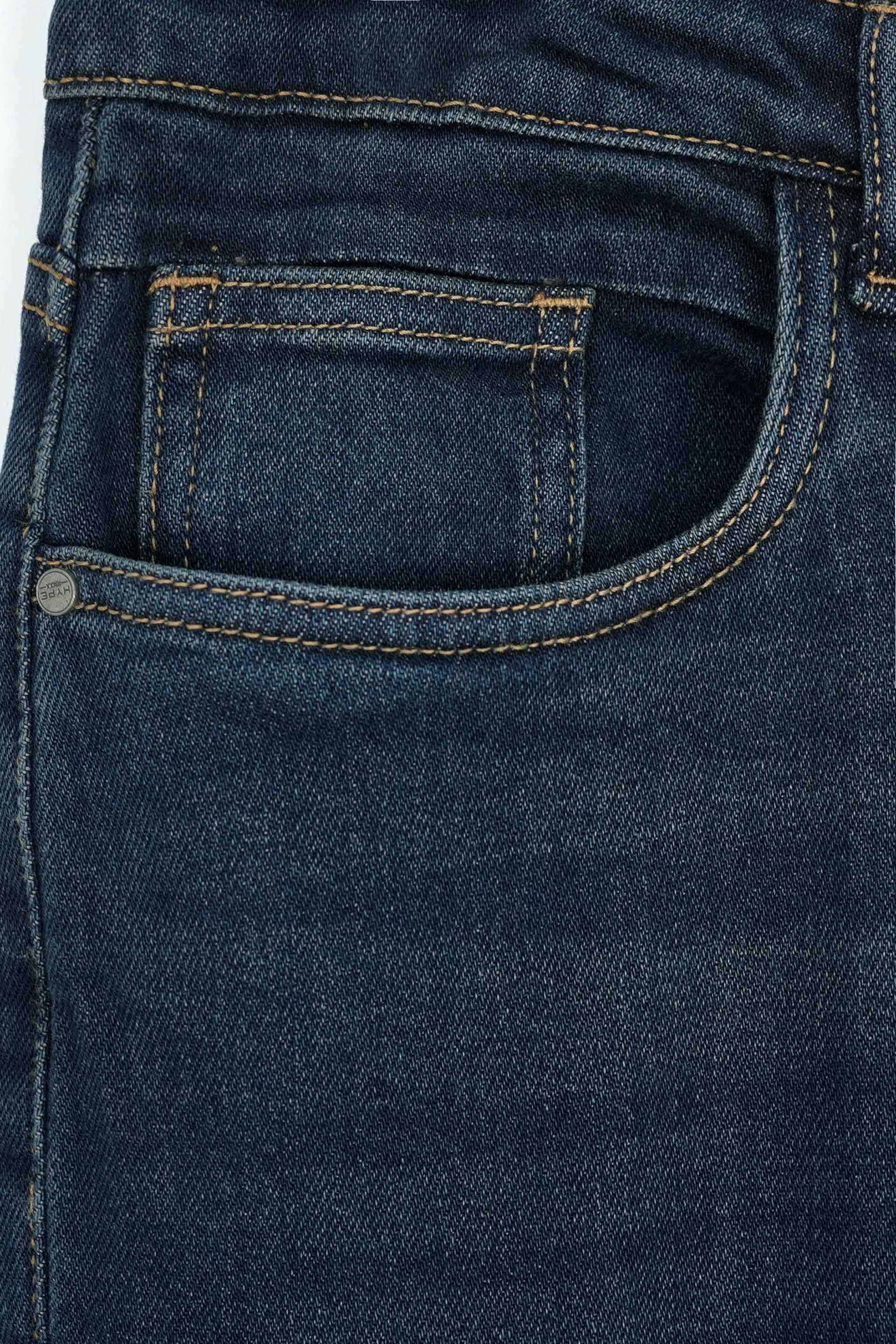 Men Slim Fit Wash Denim Jeans 002523