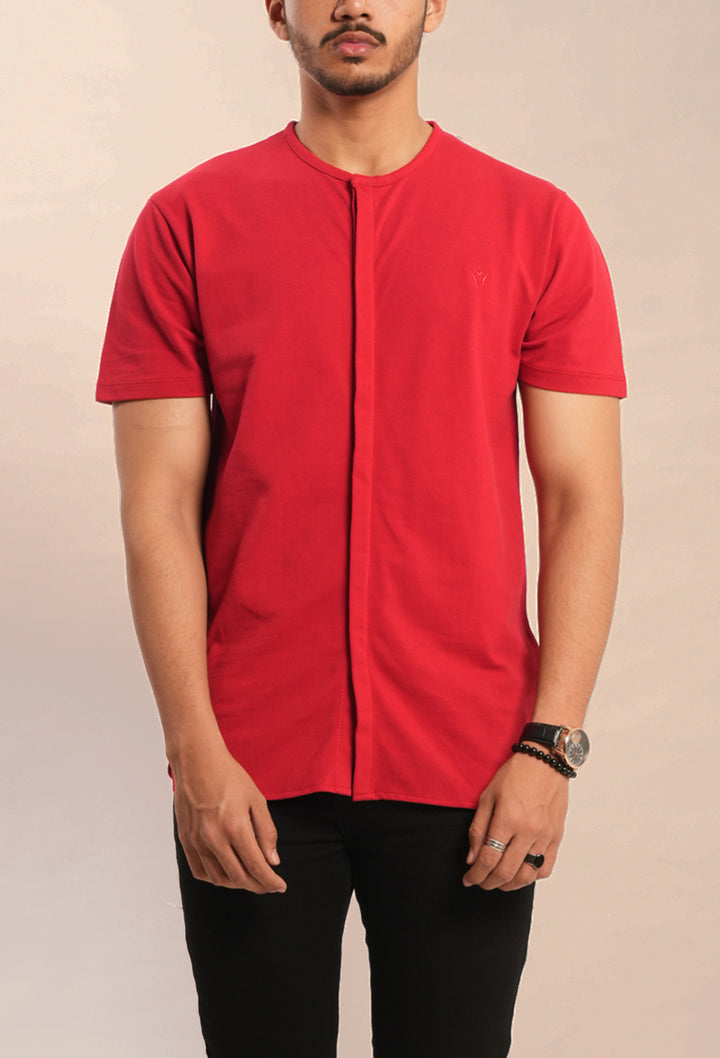 Breathable Pique Concealed Button Down Shirt