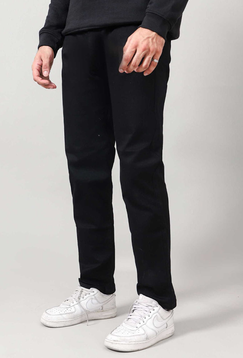 Cross Pocket Jet Black Cotton Pant