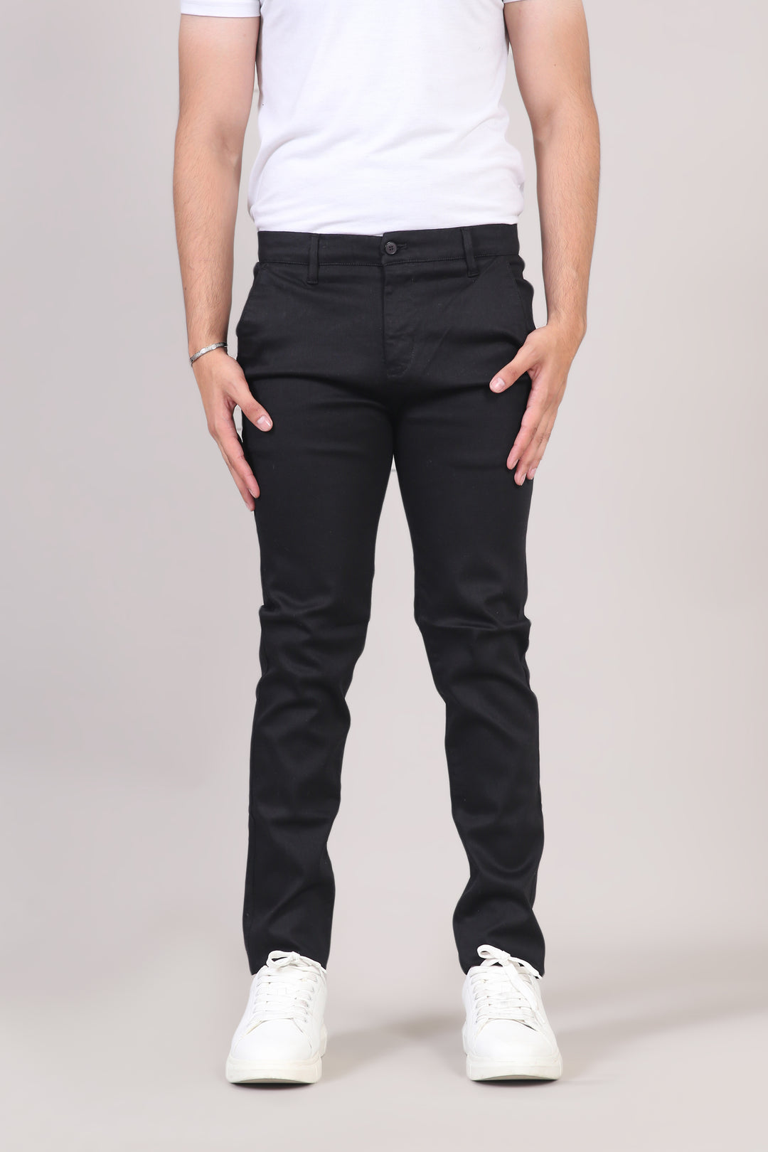 Everyday Black Cotton Chinos