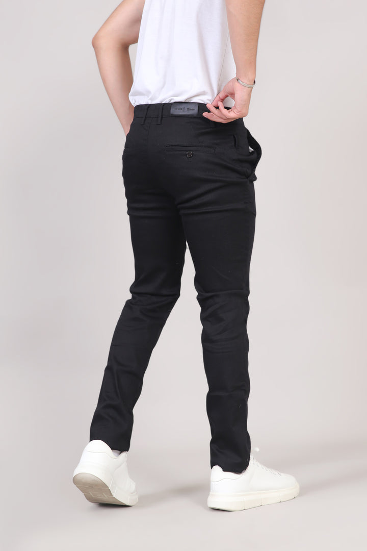 Everyday Black Cotton Chinos