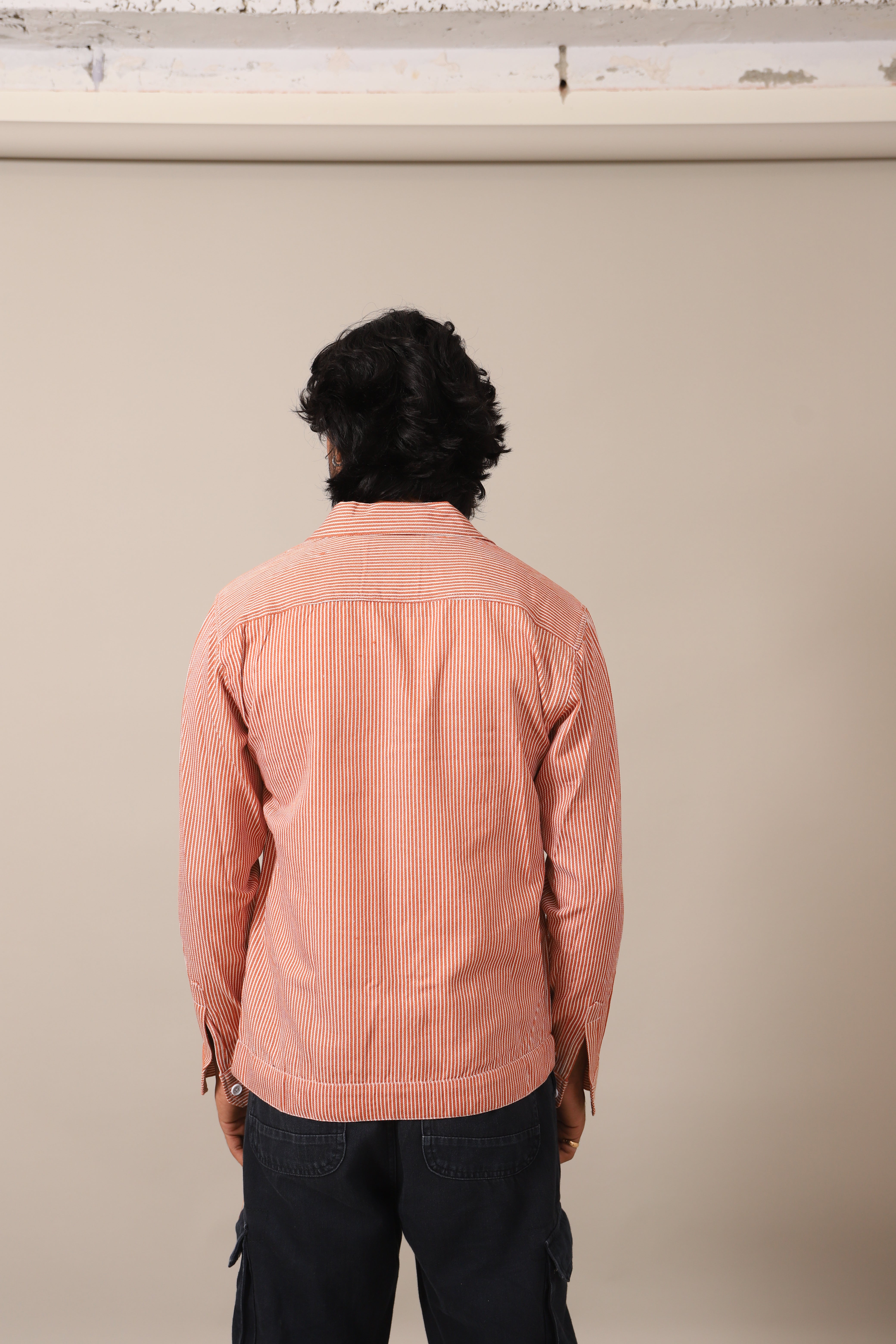 Men’s Woven Shirt Zipper -  002302-RED