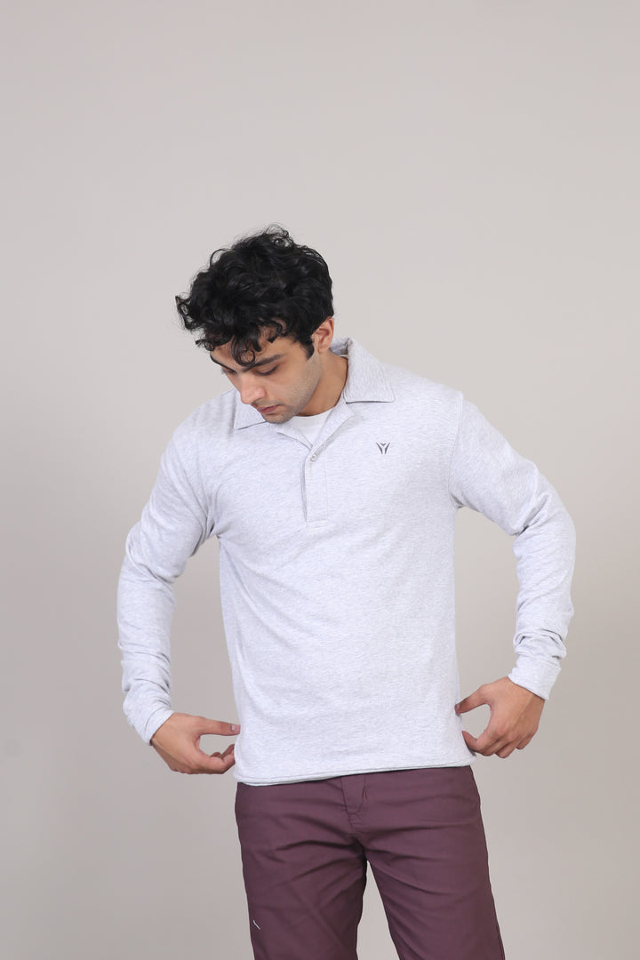 Long Sleeves Cuban Collar Polo