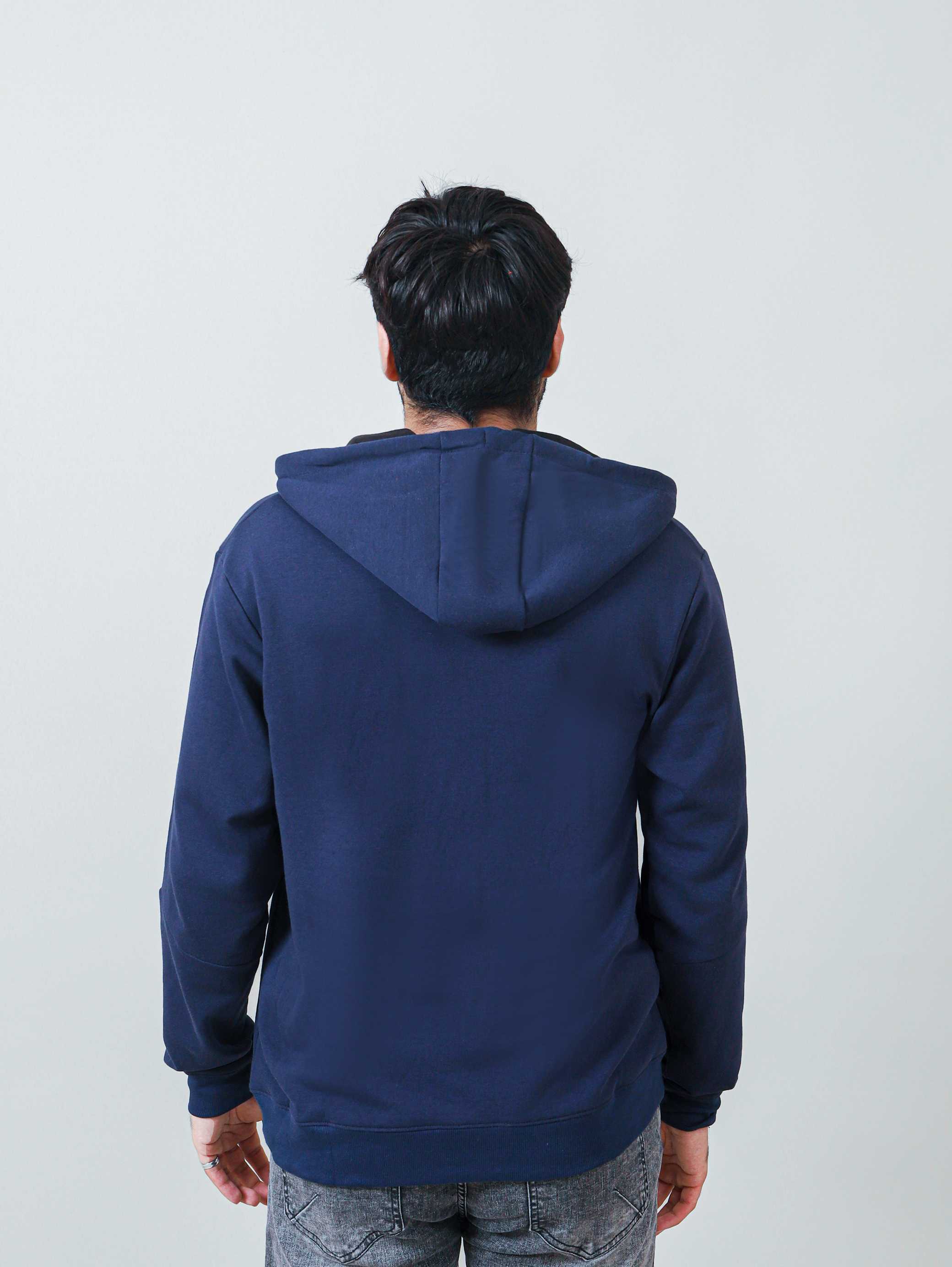 MEN'S TERRY ZIPPER HOODIES 002312-BLU