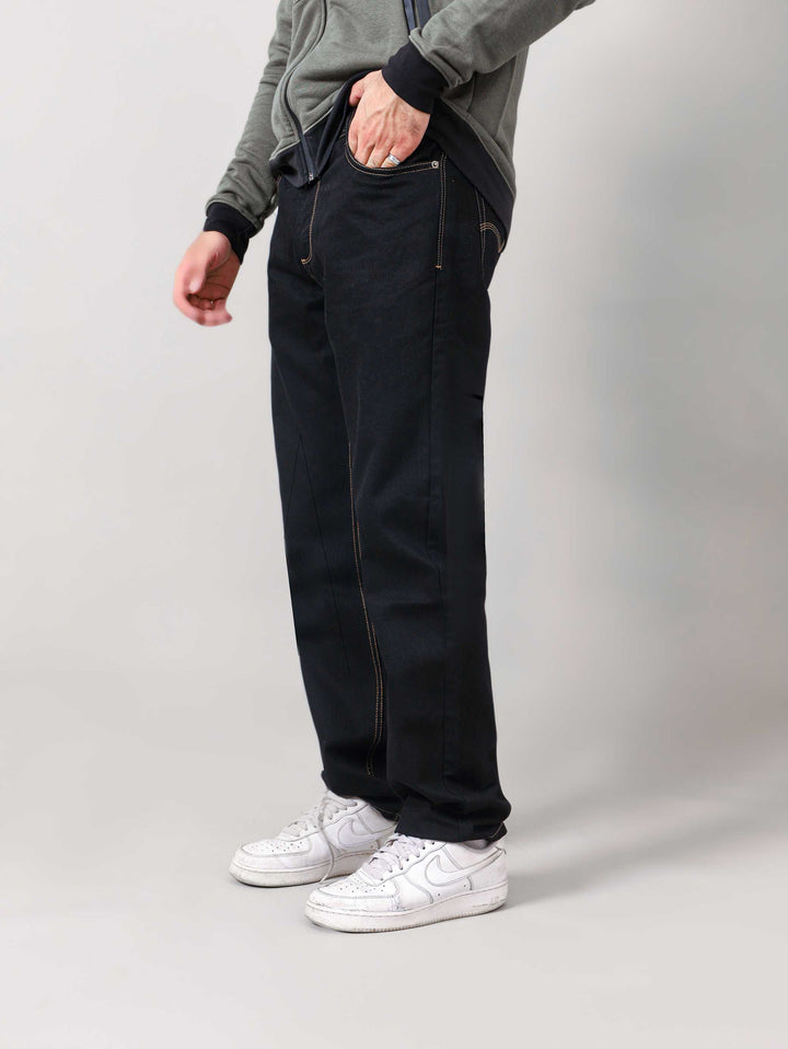 Straight Fit Contrast Thread Jeans