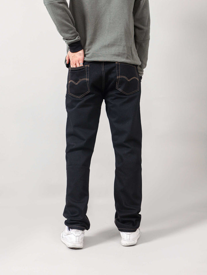 Straight Fit Contrast Thread Jeans