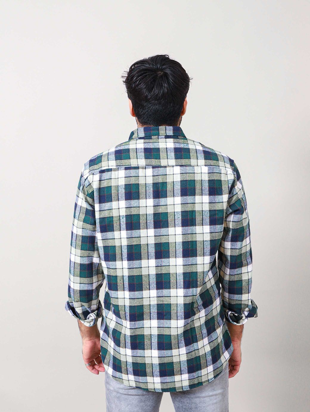 WOVEN CHECKERED CASUAL SHIRT 002130-YLW