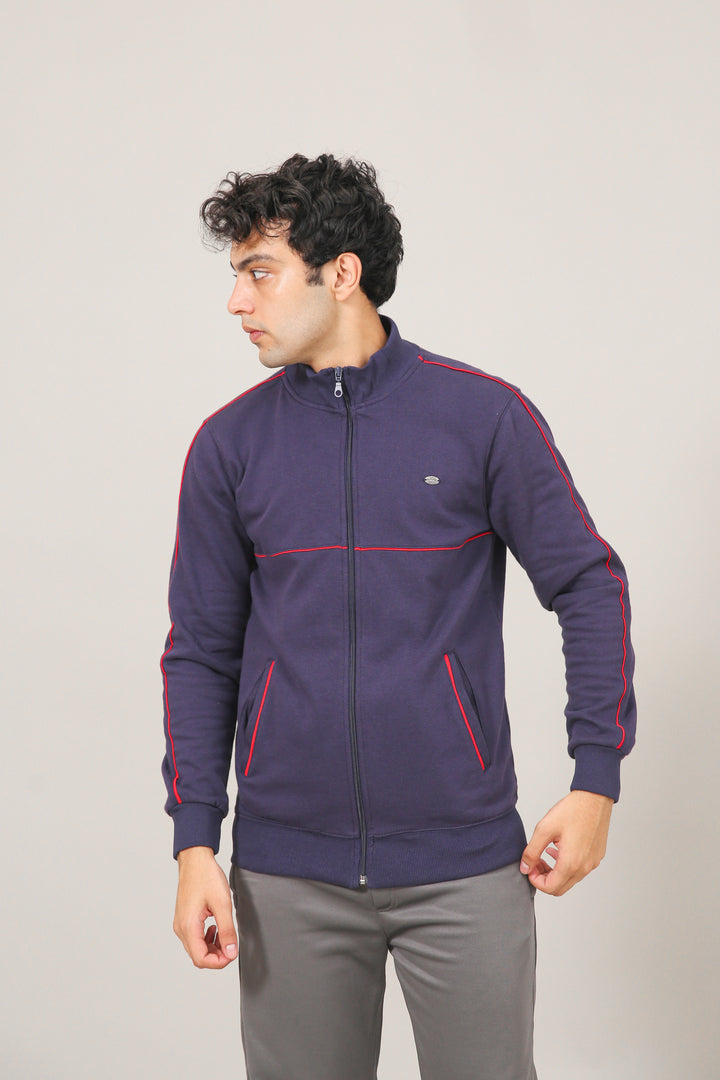 Piping Mock Neck Fleece Zipper