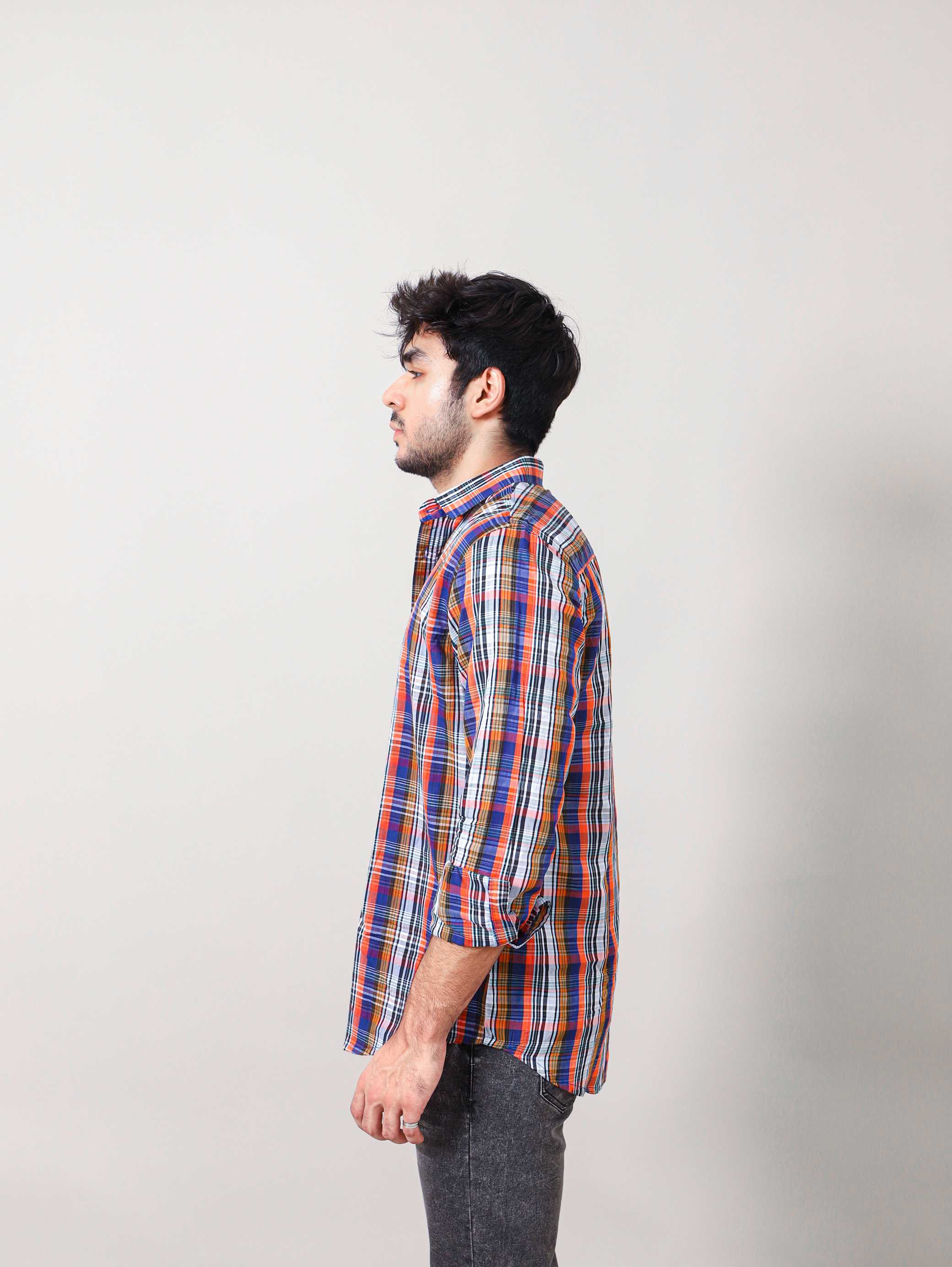 WOVEN CHECKERED CASUAL SHIRT 002146-MLT