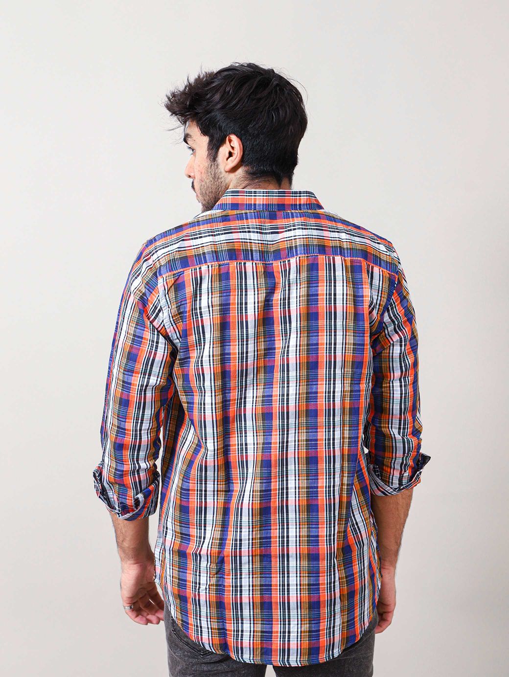 WOVEN CHECKERED CASUAL SHIRT 002146-MLT