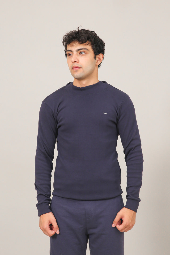 Ribbed Mock Neck Sweat