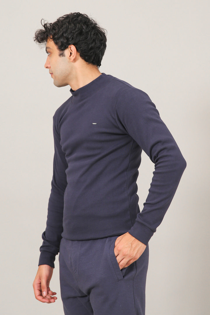 Ribbed Mock Neck Sweat