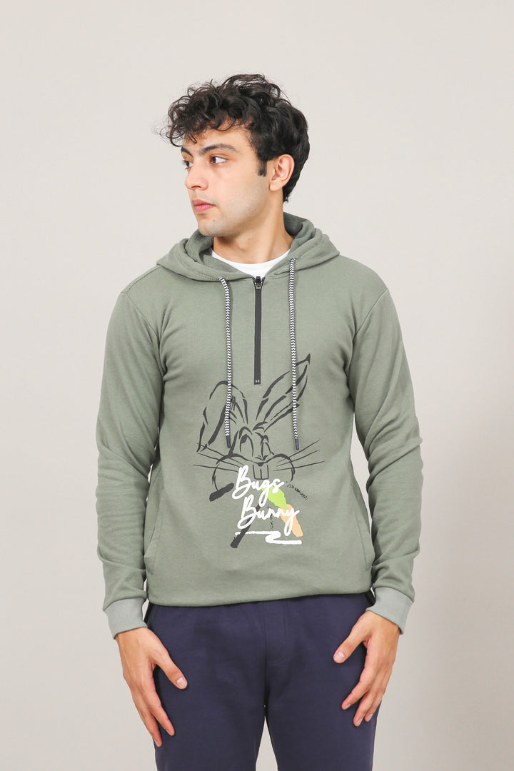 Graphic Half Zipper Hoodie