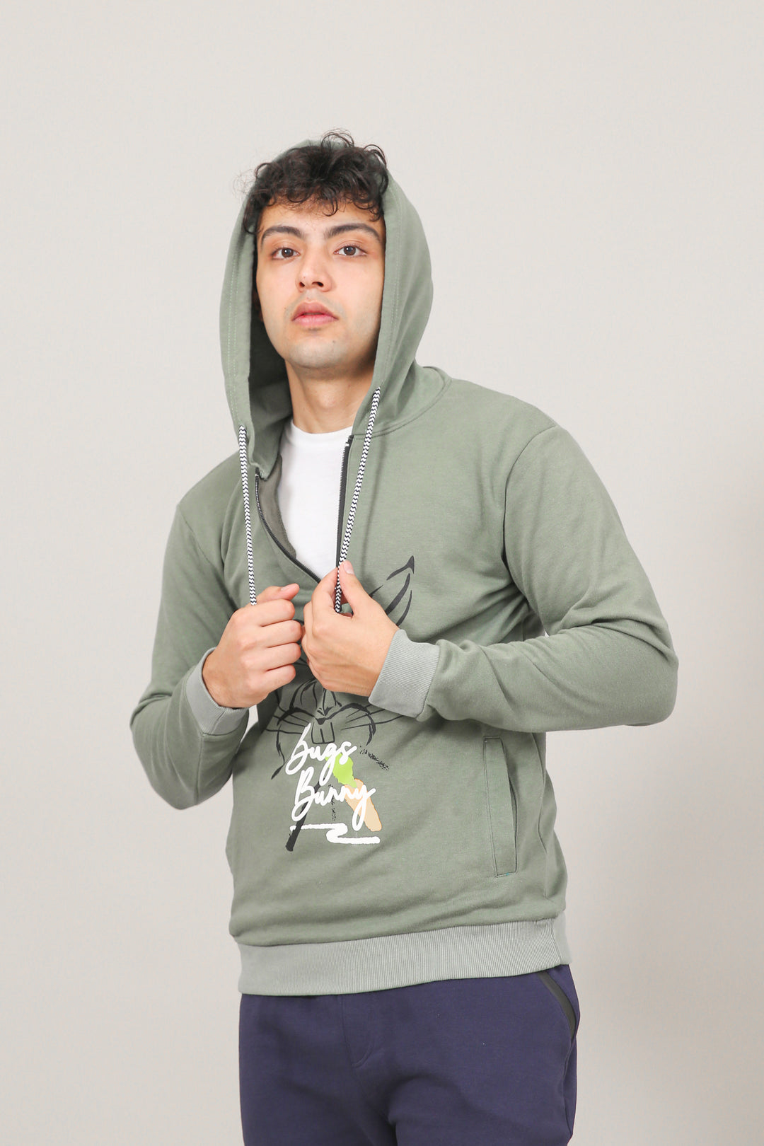 Graphic Half Zipper Hoodie