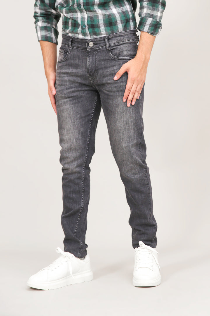 Skinny Fit Black Washed Jeans