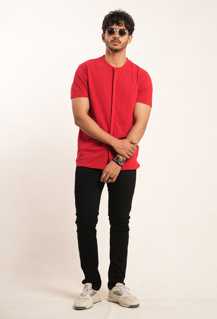 Breathable Pique Concealed Button Down Shirt