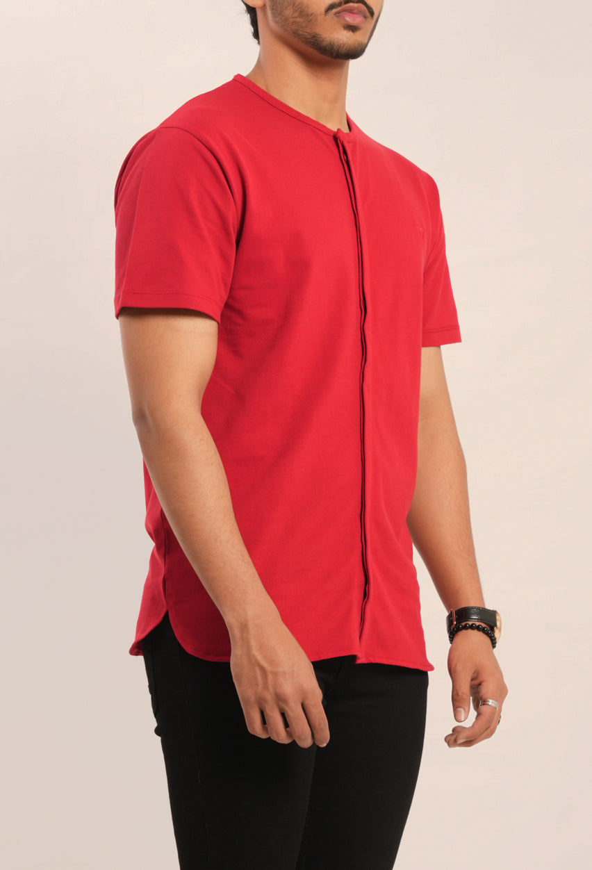 Breathable Pique Concealed Button Down Shirt