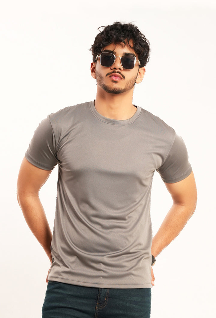 STEEL GREY SLIM FIT T-SHIRT – PERFORMANCE STRETCH
