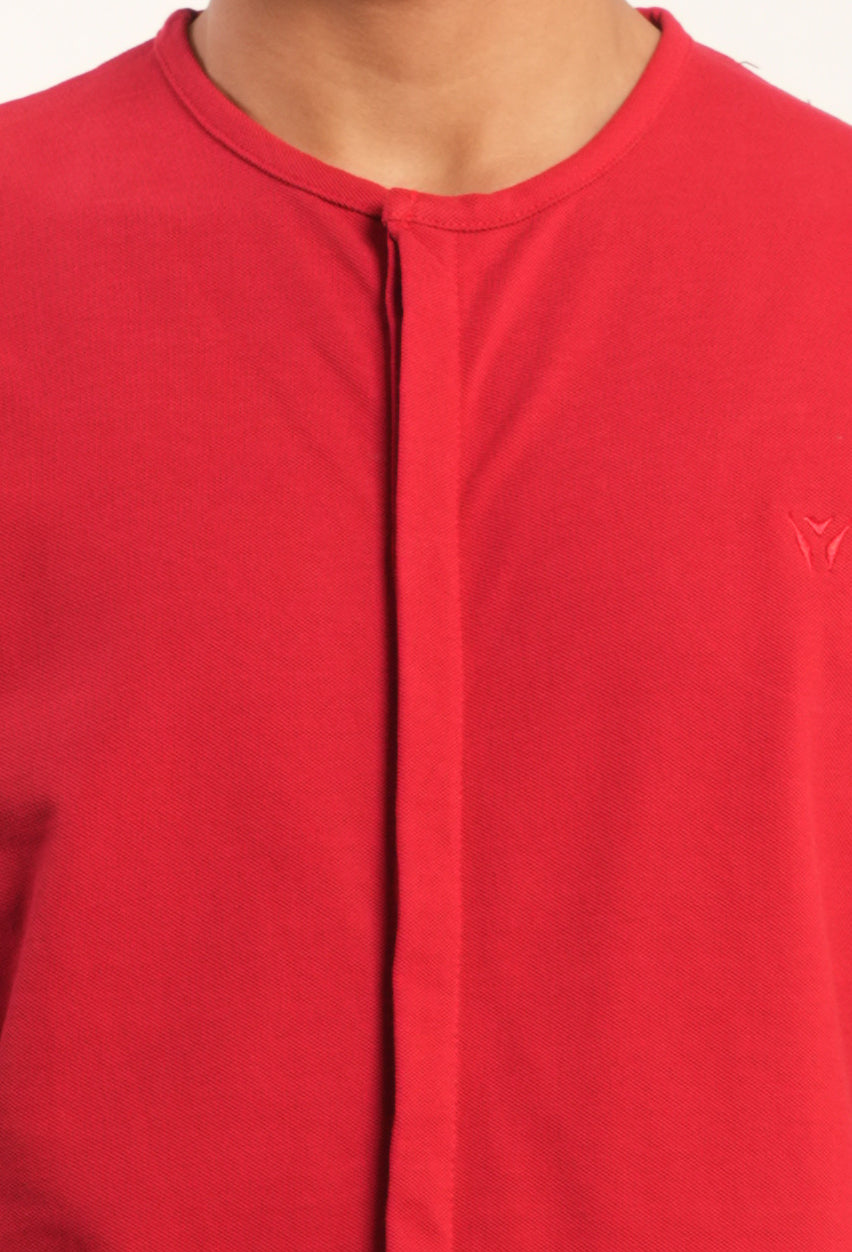 Breathable Pique Concealed Button Down Shirt