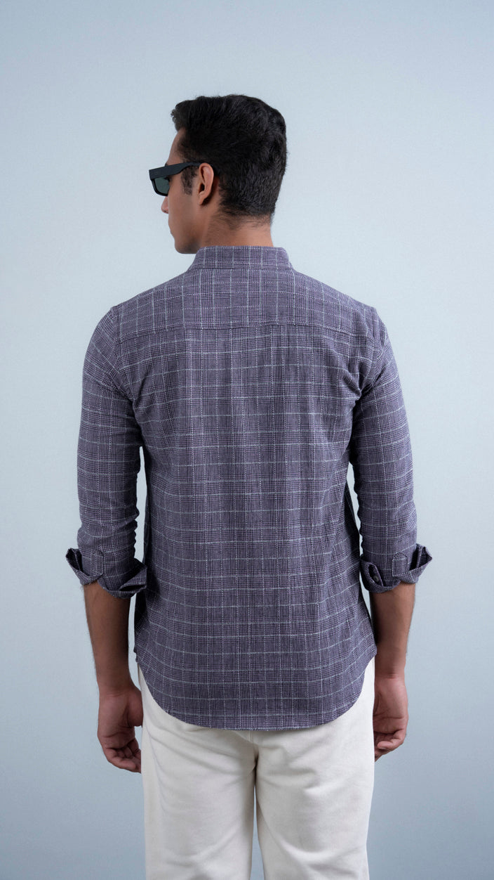 Purple Crossweave Cotton Shirt