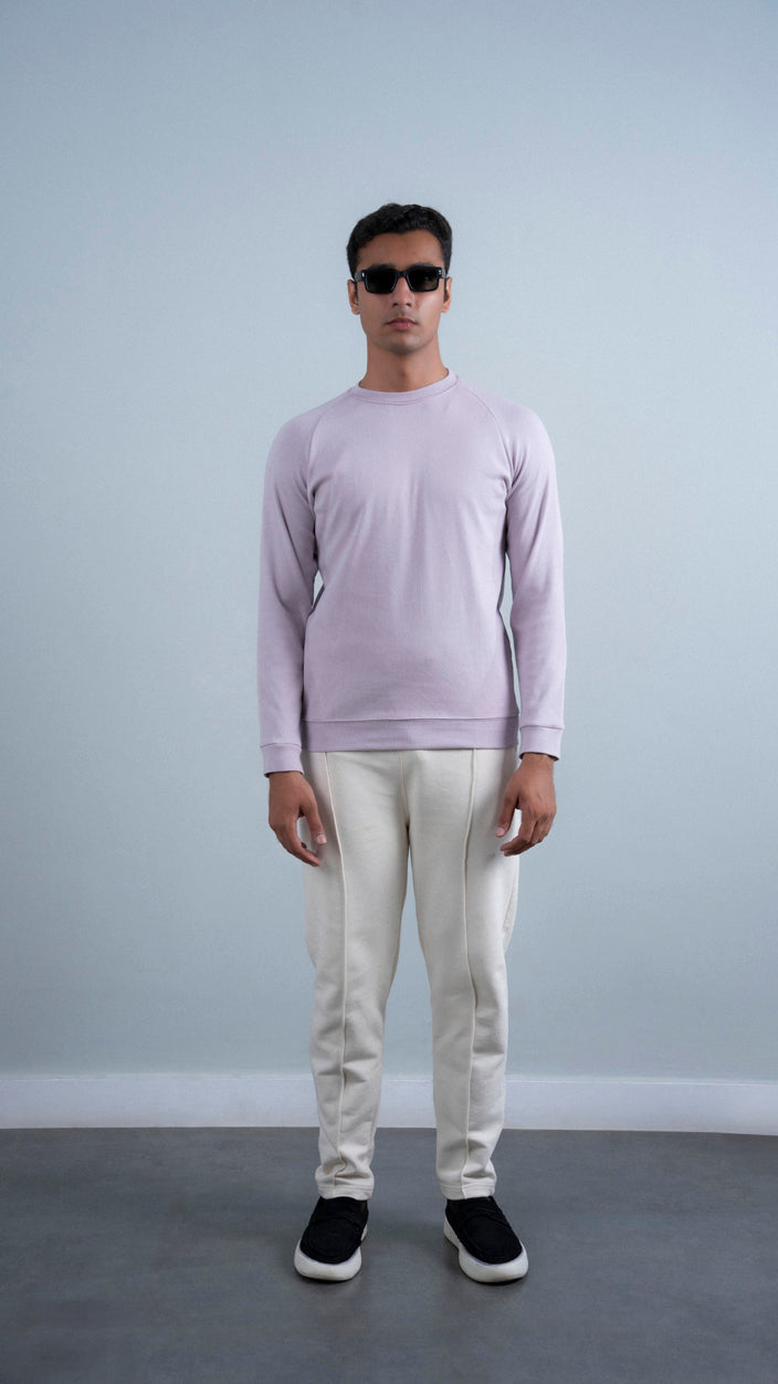 Raglan Sleeves Ribbed Sweat