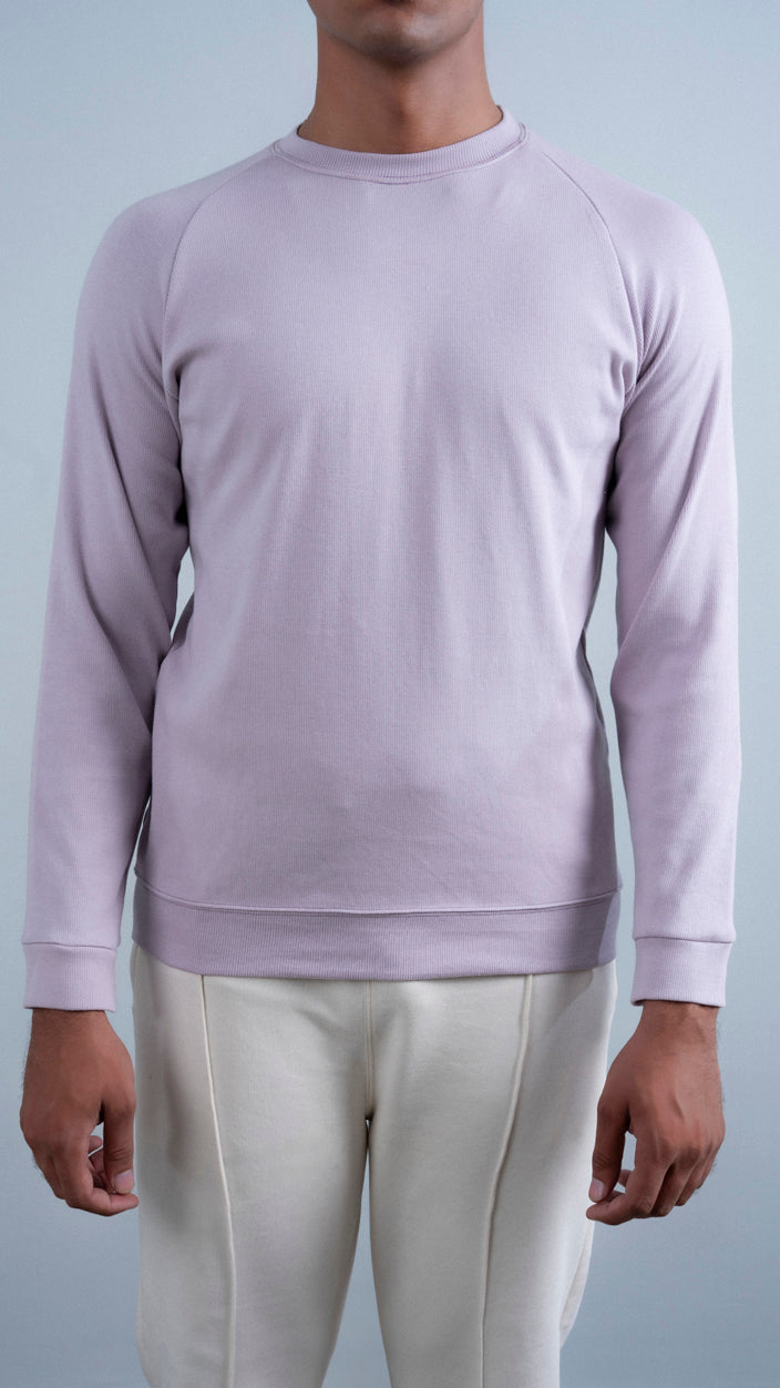 Raglan Sleeves Ribbed Sweat