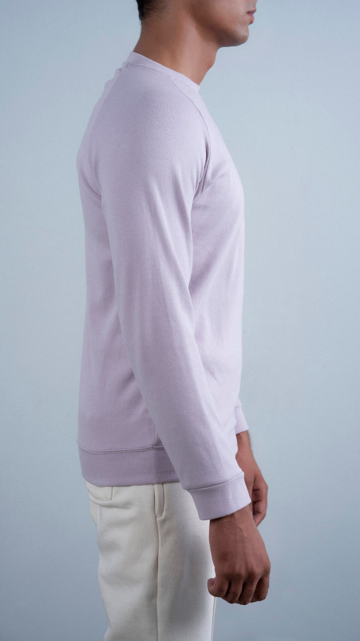 Raglan Sleeves Ribbed Sweat