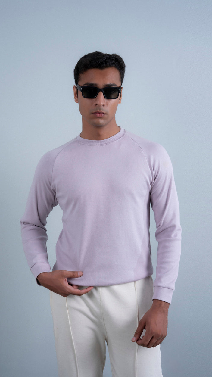 Raglan Sleeves Ribbed Sweat