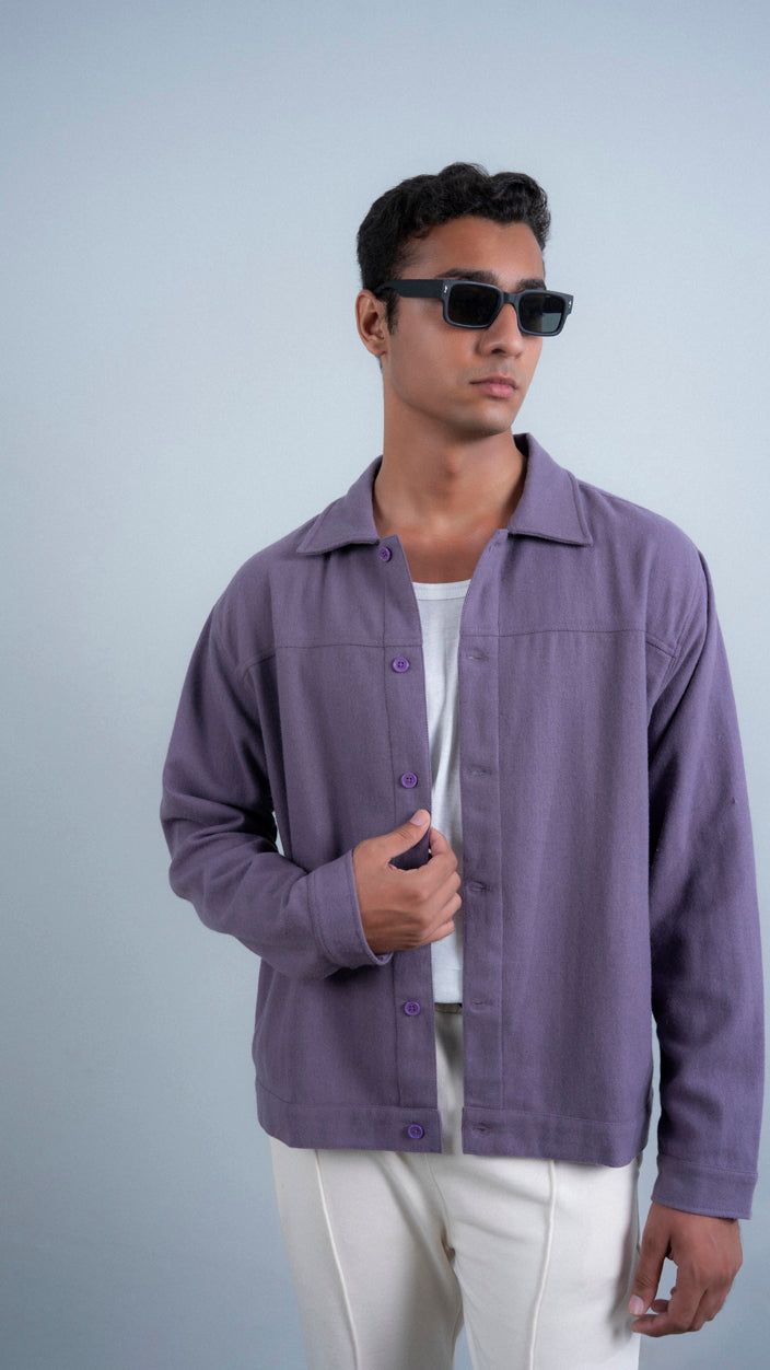 Jacket Style Woollen Over Shirt