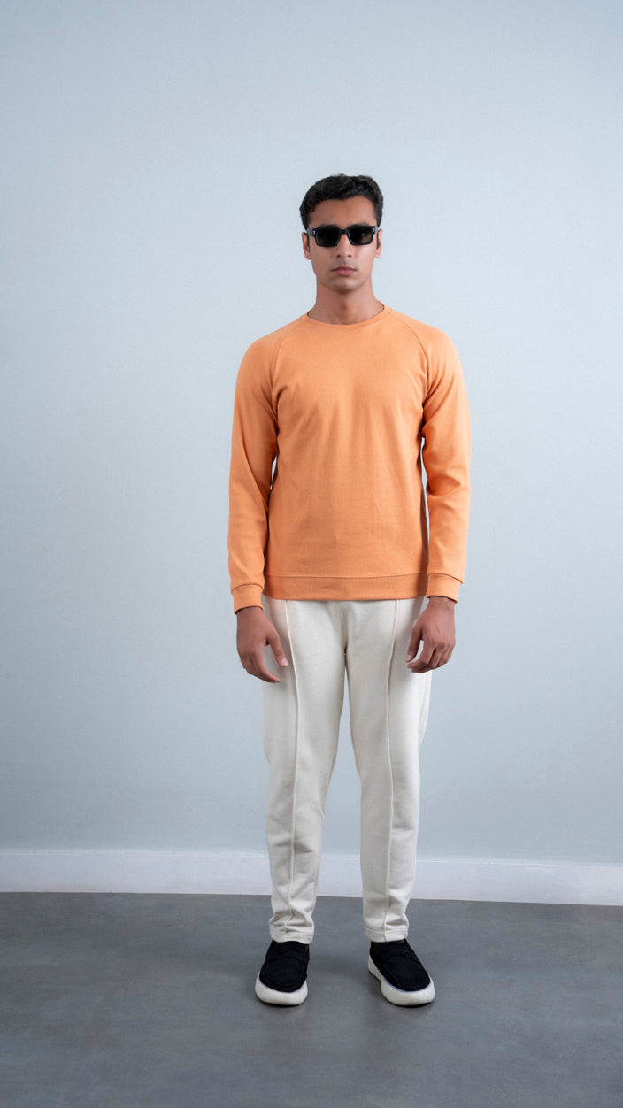 Raglan Sleeves Ribbed Sweat