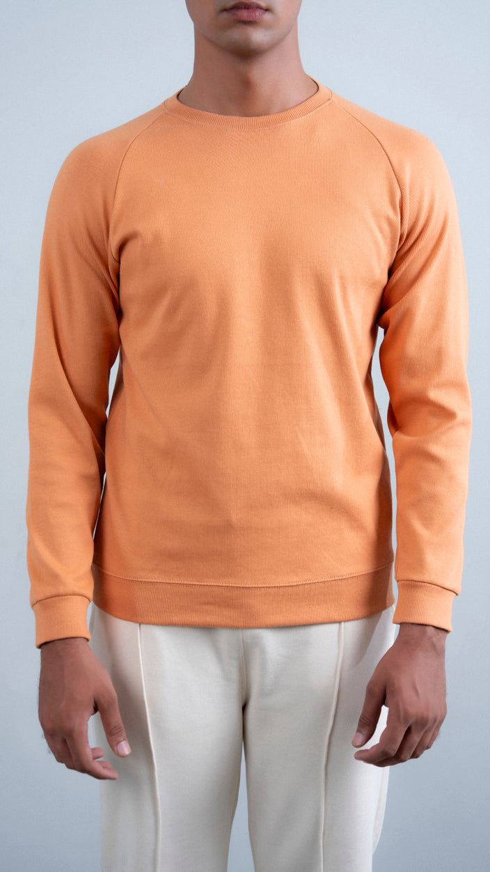 Raglan Sleeves Ribbed Sweat