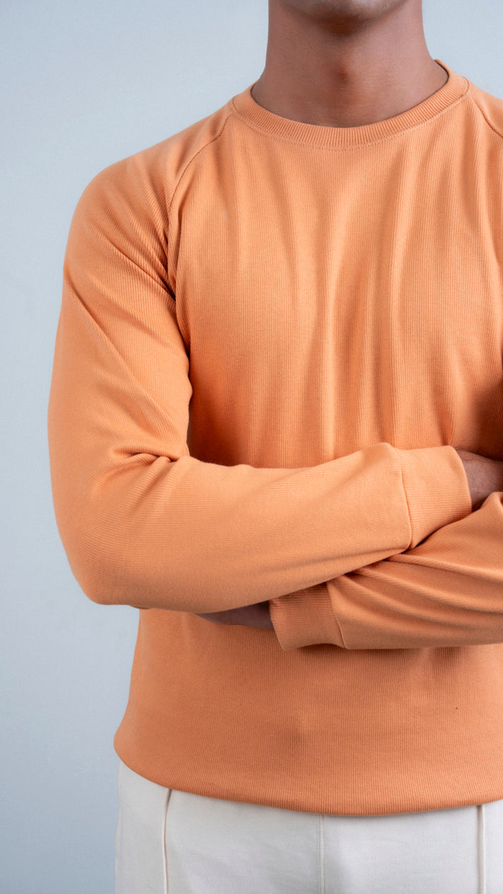 Raglan Sleeves Ribbed Sweat