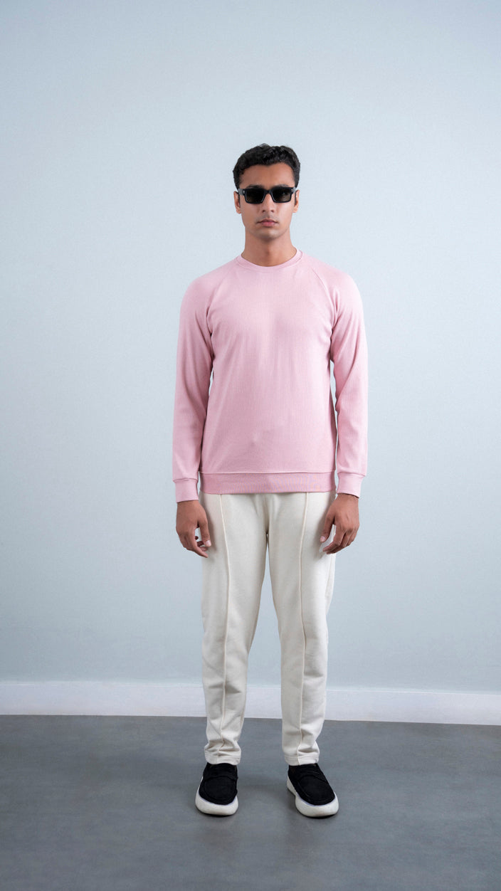 Raglan Sleeves Ribbed Sweat