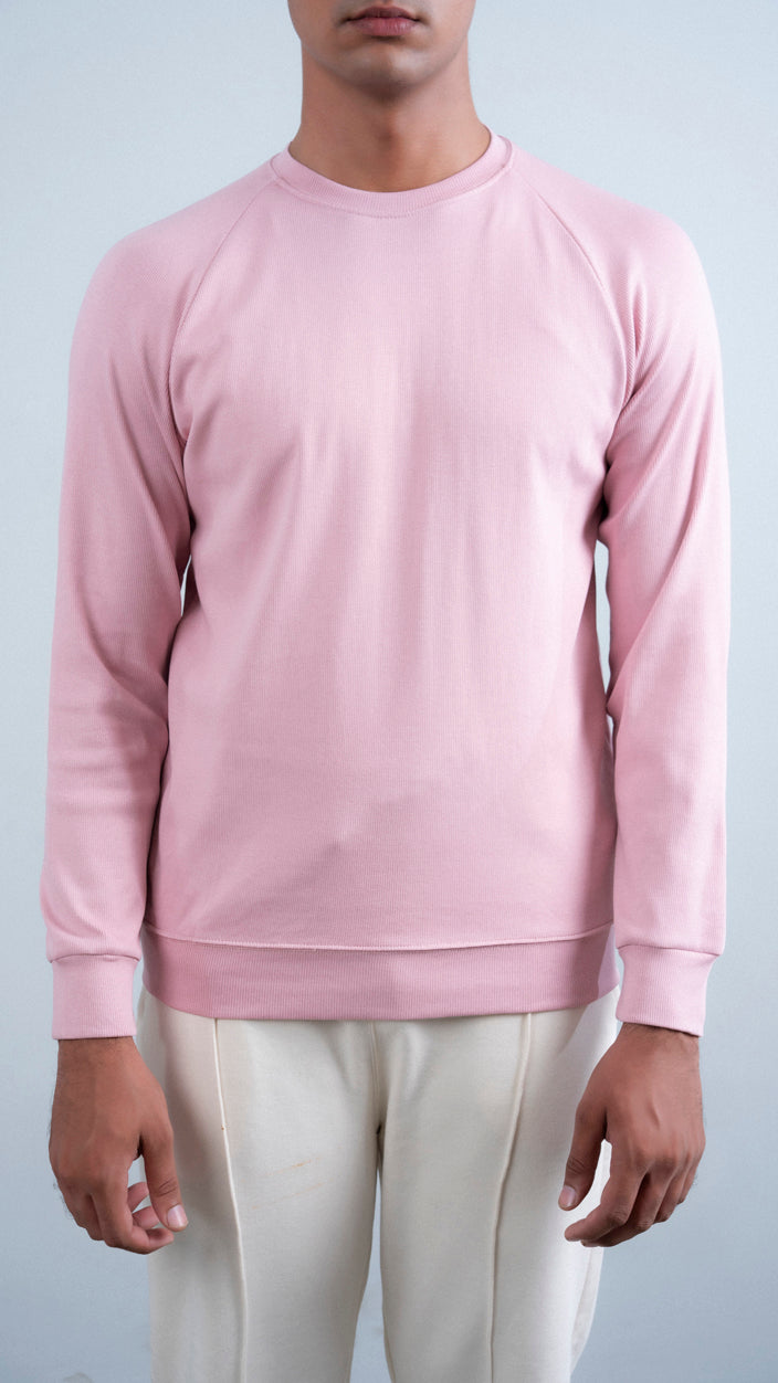 Raglan Sleeves Ribbed Sweat