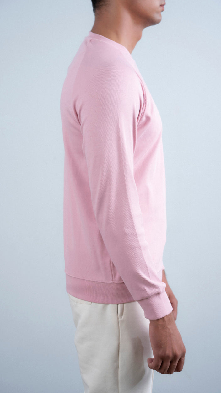 Raglan Sleeves Ribbed Sweat