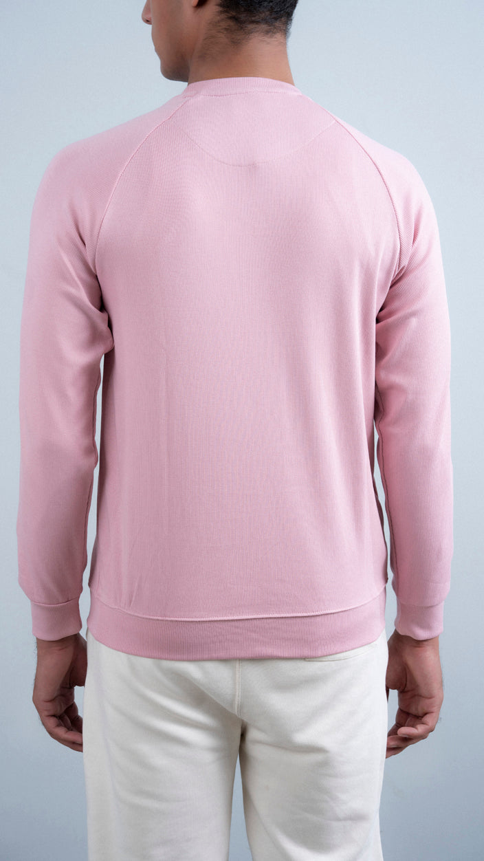 Raglan Sleeves Ribbed Sweat