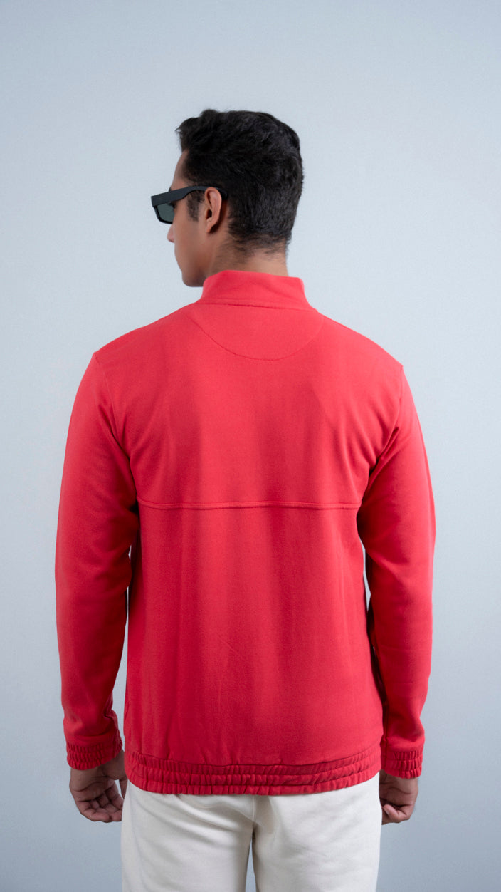 BUTTON UP MOCK NECK