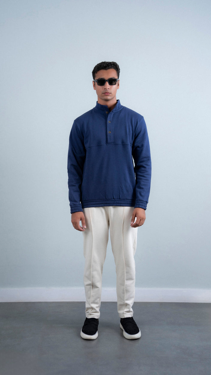 Button Up Mock Neck