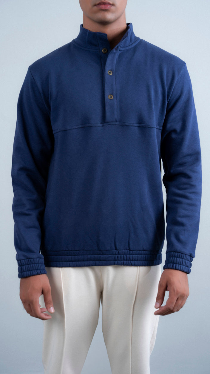 Button Up Mock Neck