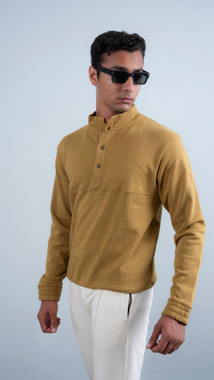 Button Up Mock Neck