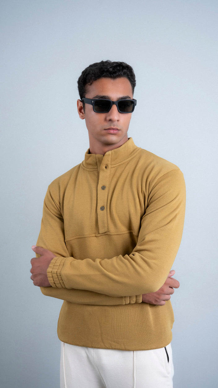 Button Up Mock Neck