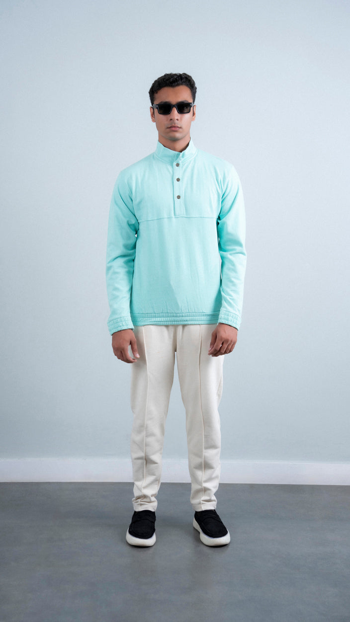 Button Up Mock Neck Upper
