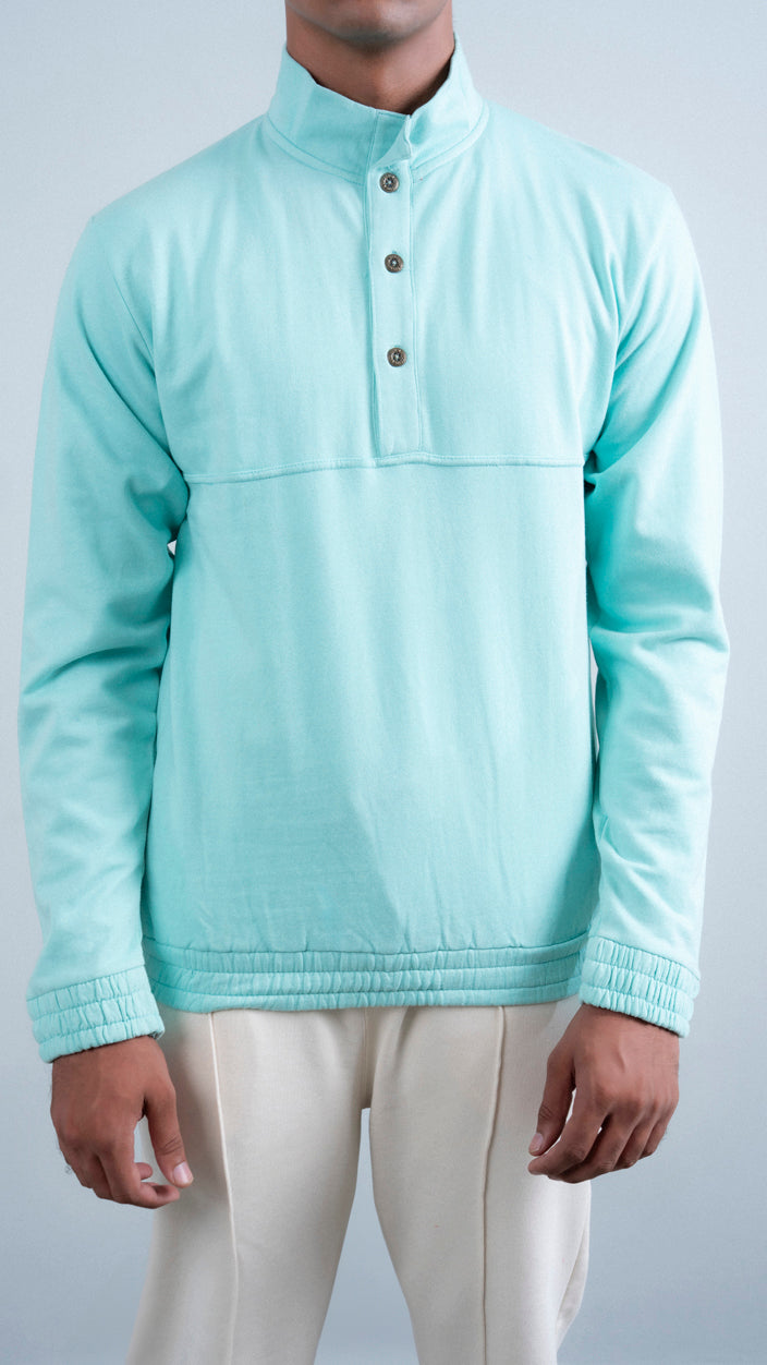 Button Up Mock Neck Upper