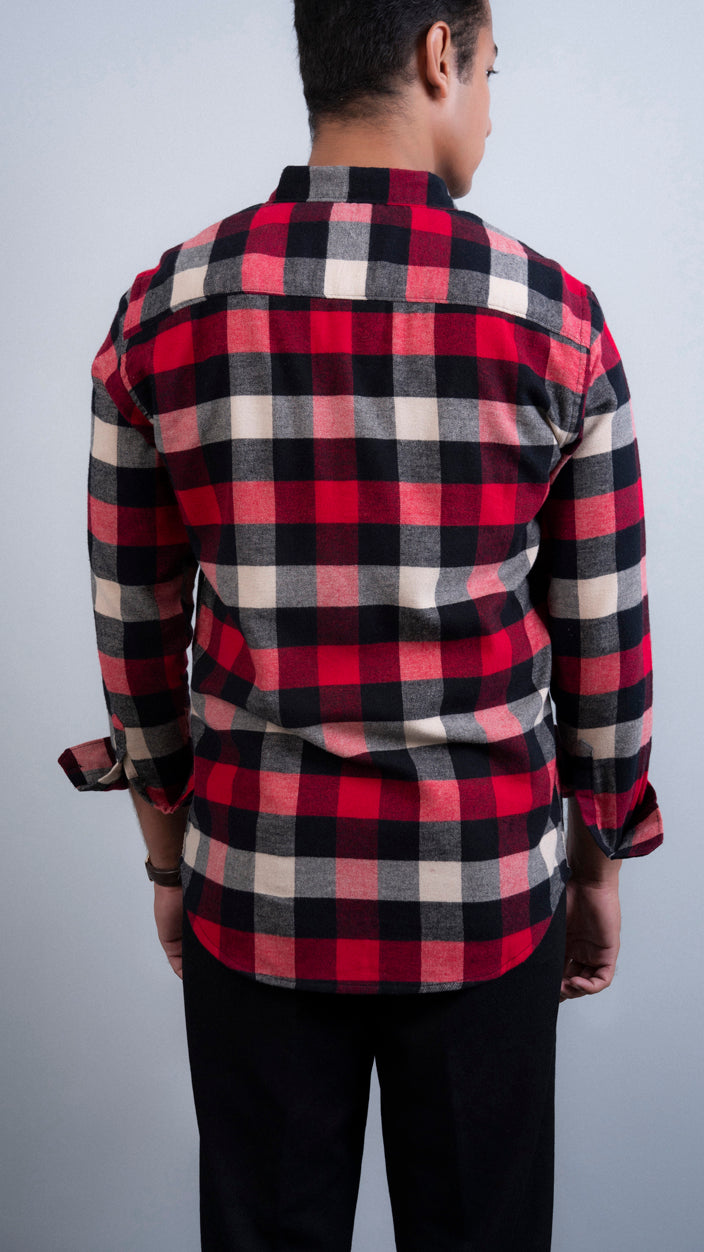 Checkered Flannel Double Pocket Shirt