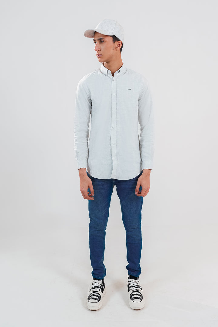 Slim Fit White Casual Shirt